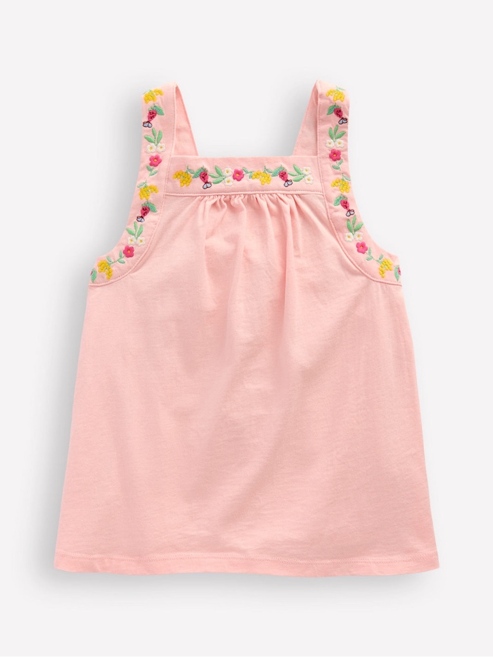 Mini Boden Pink Floral Embroidered Tank Top 3-4Y